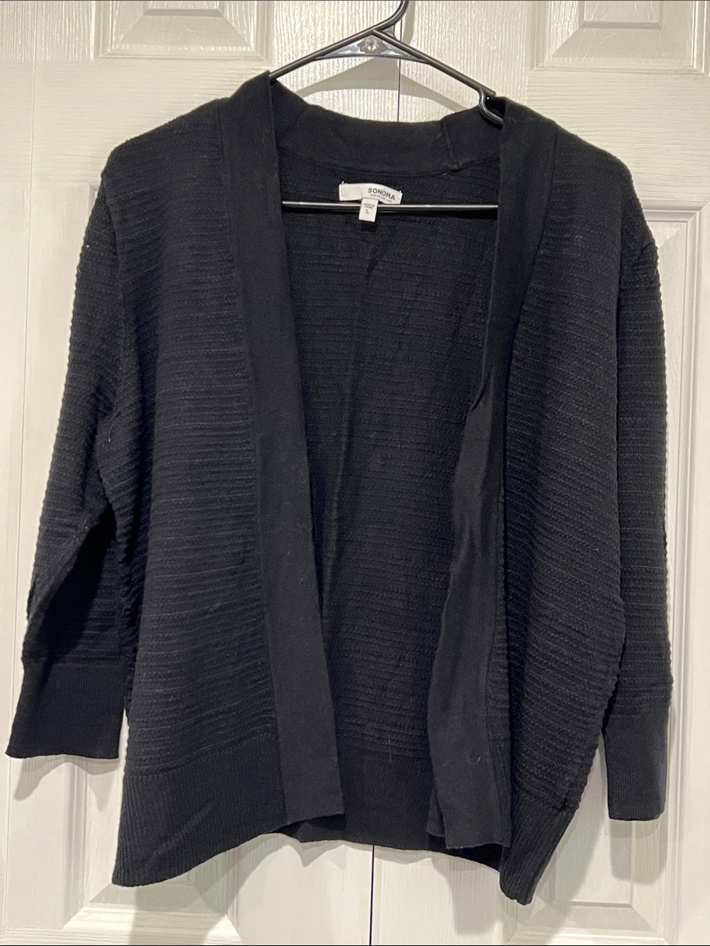 Sonoma Black Open-Front Cardigan Sweater